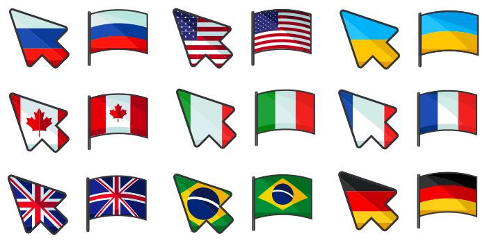 Коллекция курсоров Флаги
